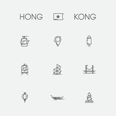 collection of hong kong icons clipart