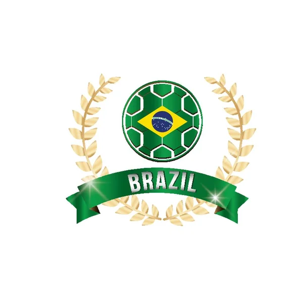 Bandera Brasil Fútbol — Vector de stock