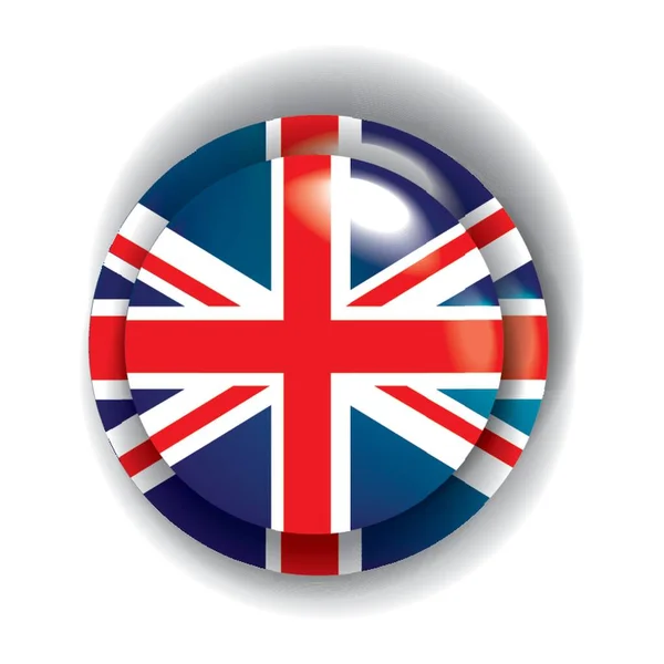 Botón Bandera Del Reino Unido — Vector de stock