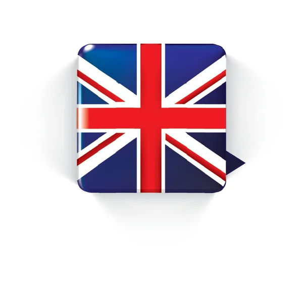 United Kingdom Flag Speech Bubble — Stock Vector