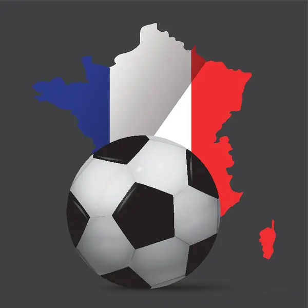 Bola Futebol Com Mapa França —  Vetores de Stock