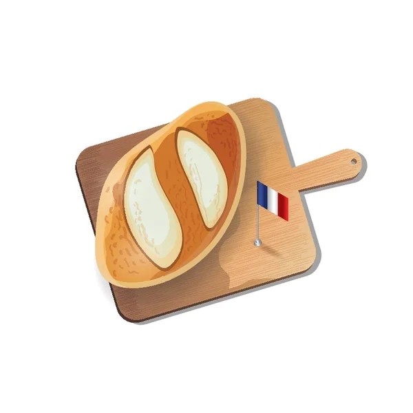 Pão Francês Com Tábua Corte — Vetor de Stock