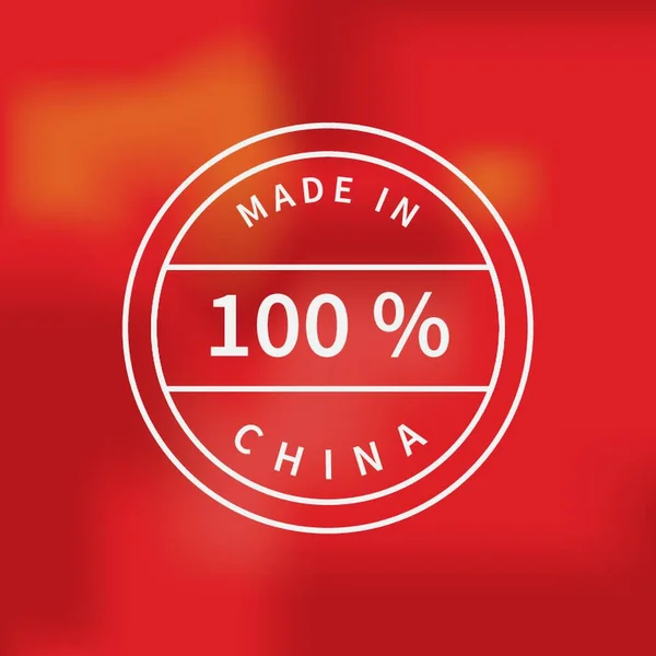 Fabricado Etiqueta China — Vector de stock