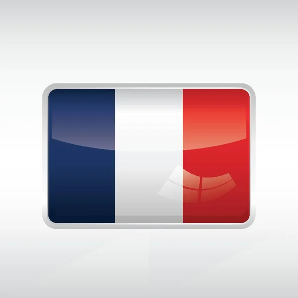 Franse Vlag Pictogram Vector Illustratie — Stockvector