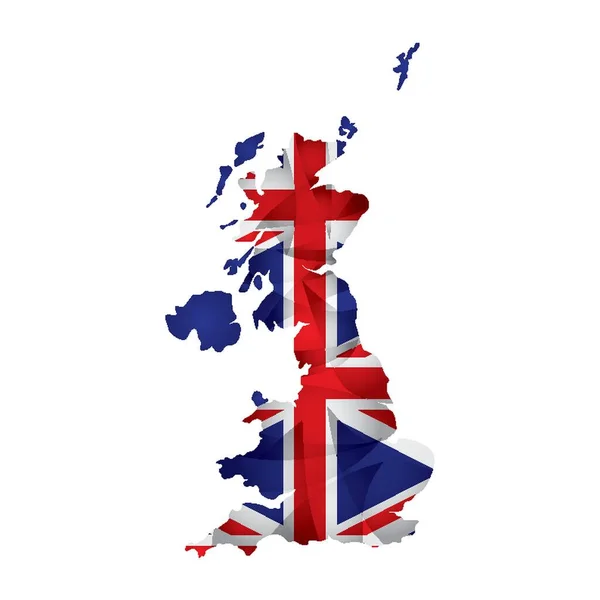 Reino Unido Bandera Mapa Vector Ilustración — Vector de stock
