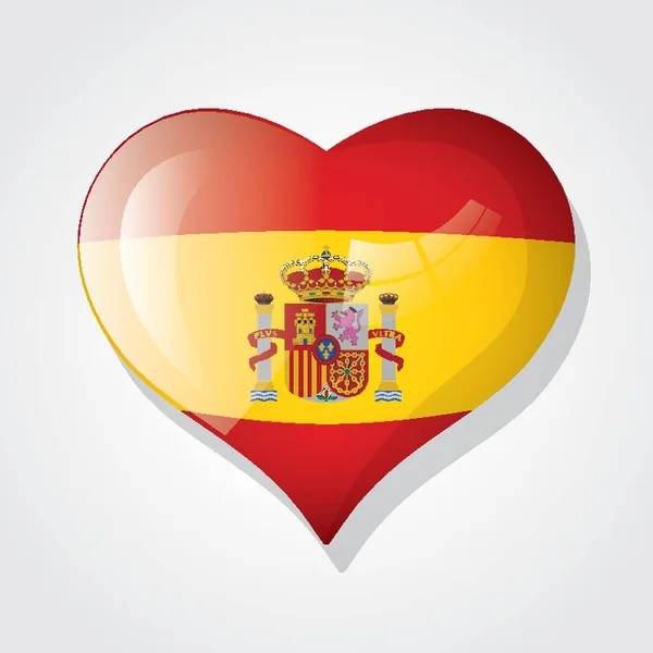 Spanien Flagga Hjärtat — Stock vektor