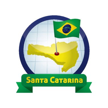 Santa Catarina harita vektör illüstrasyonu