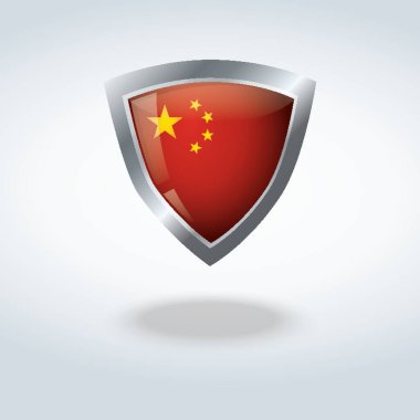 Çin bayrağı ikonu vektör çizimi
