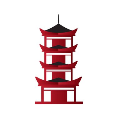pagoda binası vektör illüstrasyonu