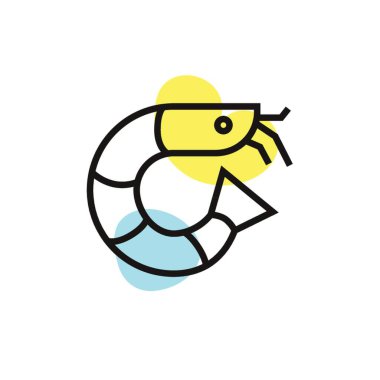 Karides simgesi vektör illüstrasyonu