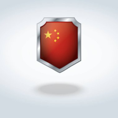 Çin bayrağı ikonu vektör çizimi