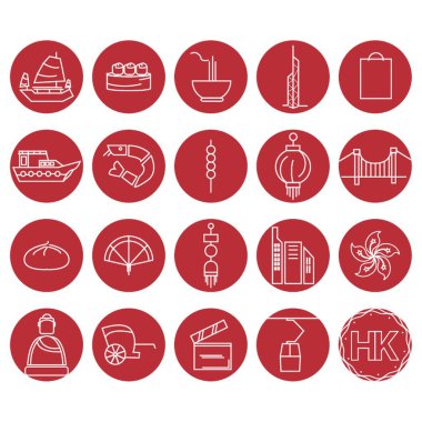 collection of hong kong icons clipart