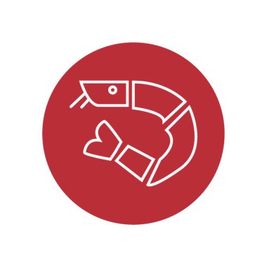 Karides simgesi vektör illüstrasyonu