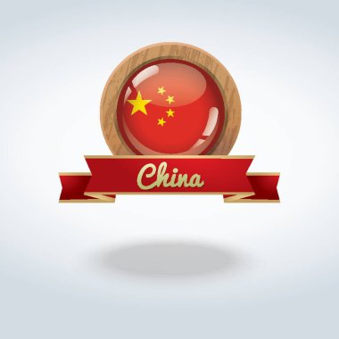 Çin bayrağı ikonu vektör çizimi