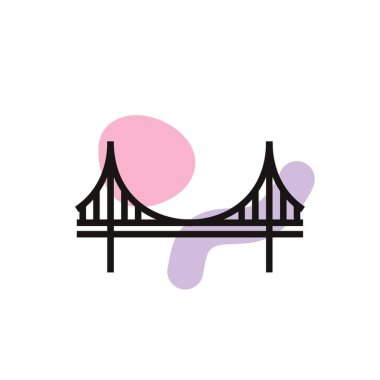 tsing ma bridge vektör illüstrasyonu