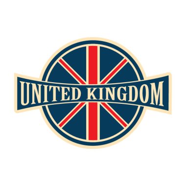 UK retro etiket vektör çizimi
