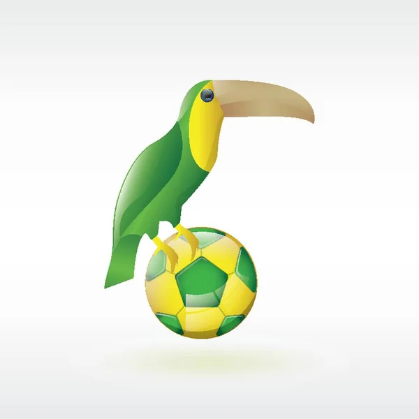Toco Tucano Com Bola Futebol — Vetor de Stock