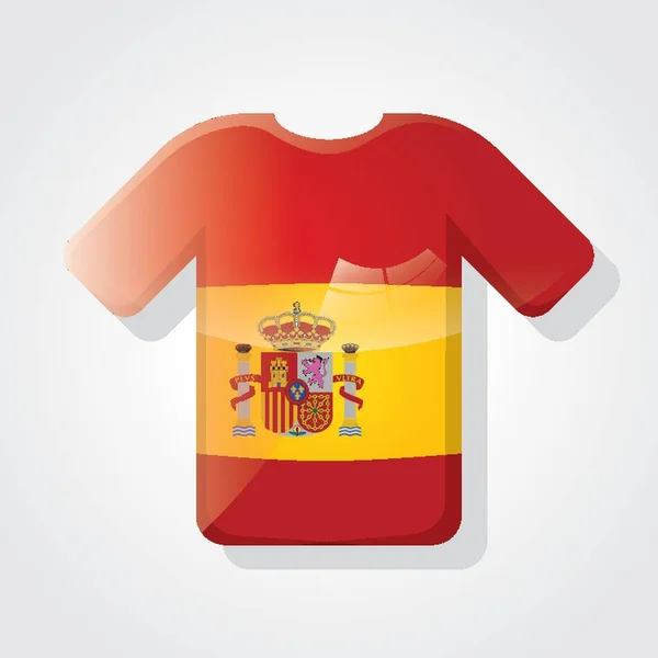 Bandeira Espanha Shirt — Vetor de Stock