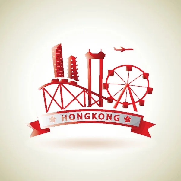 Hong Kong Viaje Vector Ilustración — Vector de stock