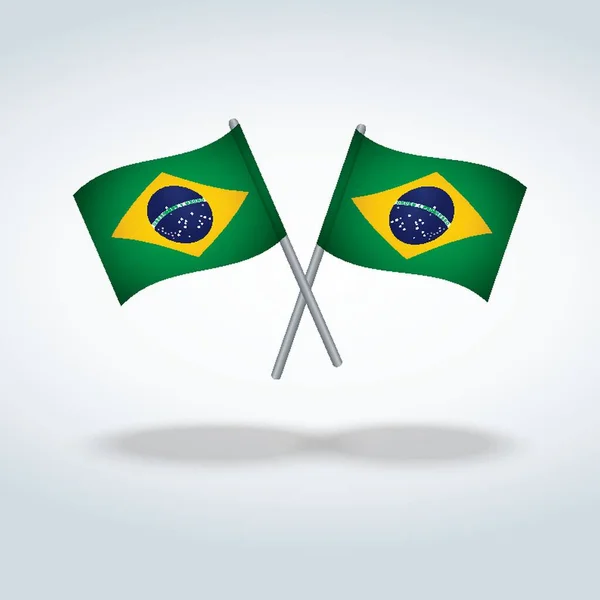 Ilustração Vetor Ícone Bandeira Brasil — Vetor de Stock