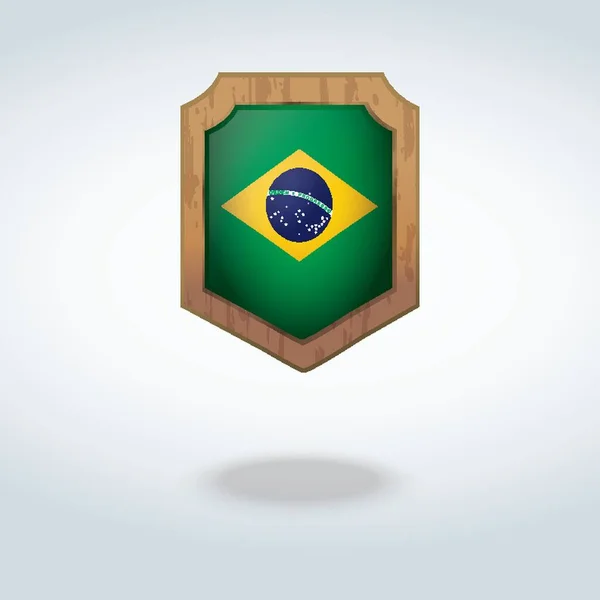 Brasilianische Flagge Symbol Vektor Illustration — Stockvektor