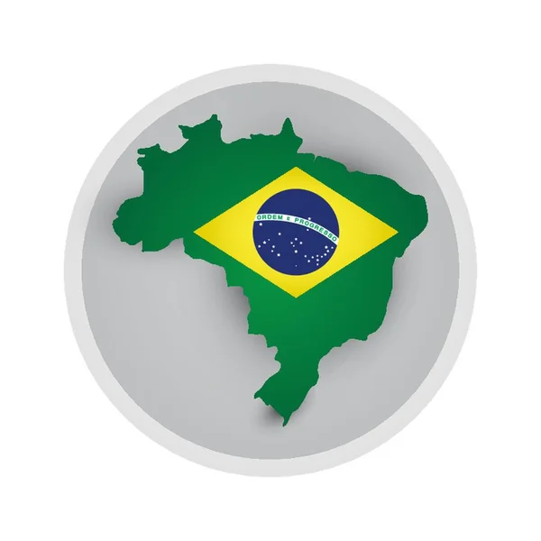 Εικονίδιο Χάρτη Σημαίας Brazil — Διανυσματικό Αρχείο
