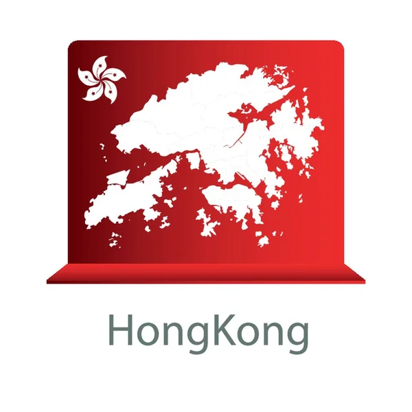 Hong Kong Mapa Ilustração Vetorial — Vetor de Stock