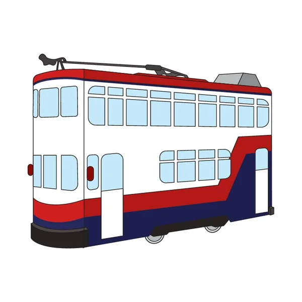 Tram Auto Vector Illustratie — Stockvector