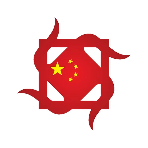 Illustration Vectorielle Icône Drapeau Chine — Image vectorielle