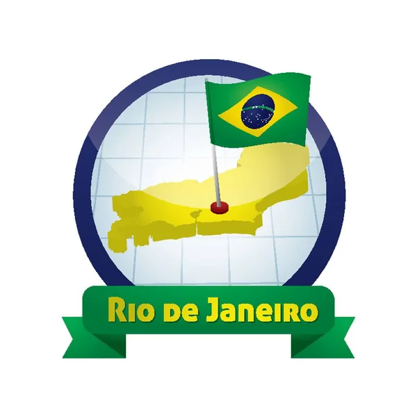 Rio Janeiro Haritası — Stok Vektör