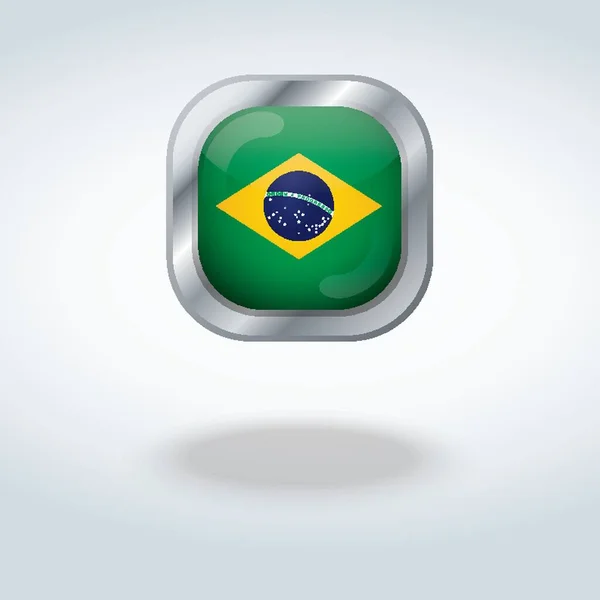Бразильський Прапор Значок Векторні Ілюстрації — стоковий вектор