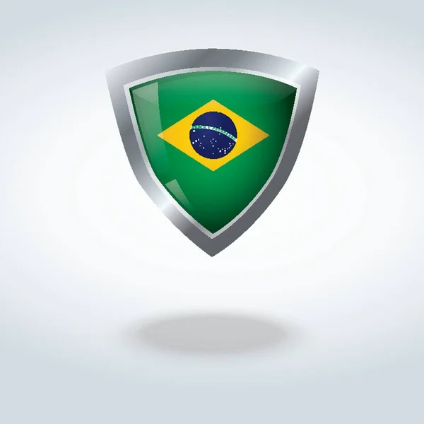 Ilustração Vetor Ícone Bandeira Brasil — Vetor de Stock