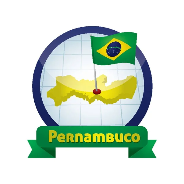 Pernambuco Mapa Ilustração Vetorial —  Vetores de Stock
