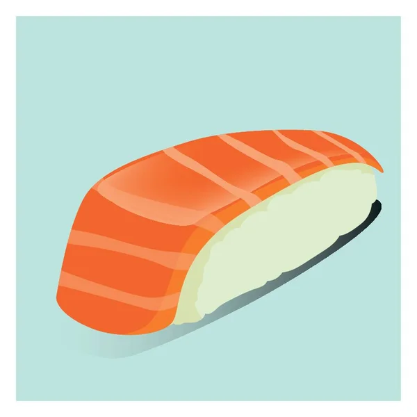 Salmón Nigiri Sushi Vector Ilustración — Vector de stock
