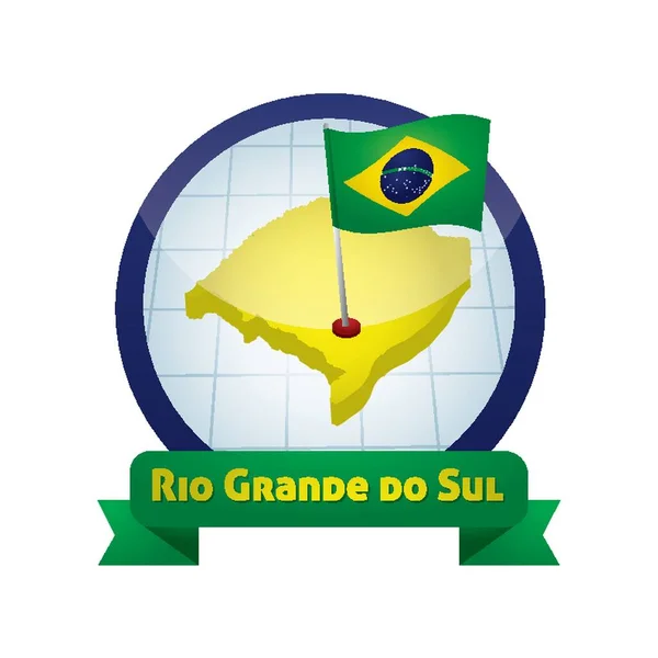 Rio Grande Sul Map — Wektor stockowy