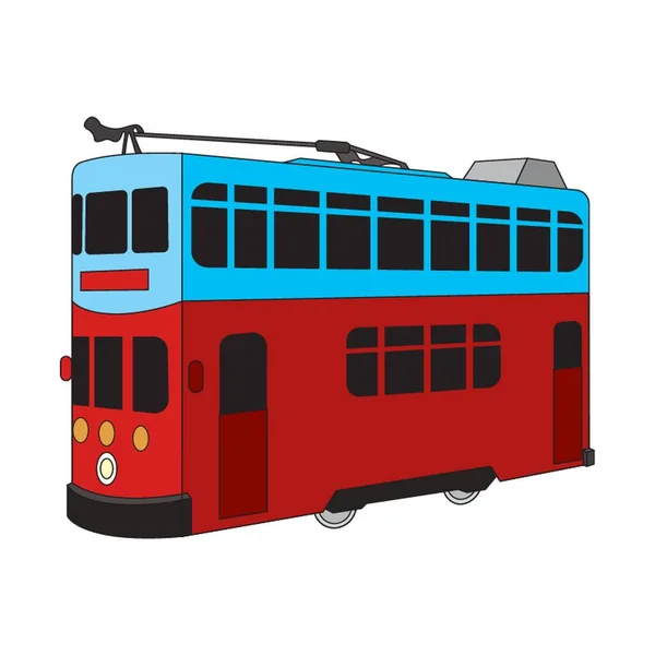 Tram Auto Vector Illustratie — Stockvector