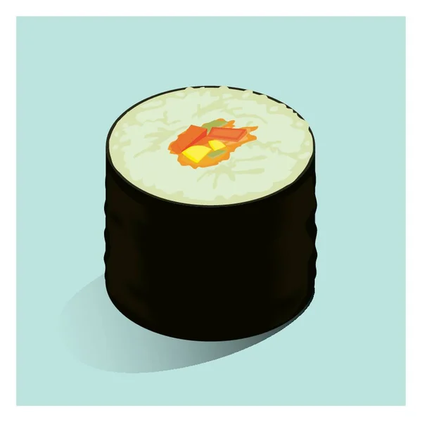 Maki Sushi Roll Vector Illustration - Stok Vektor