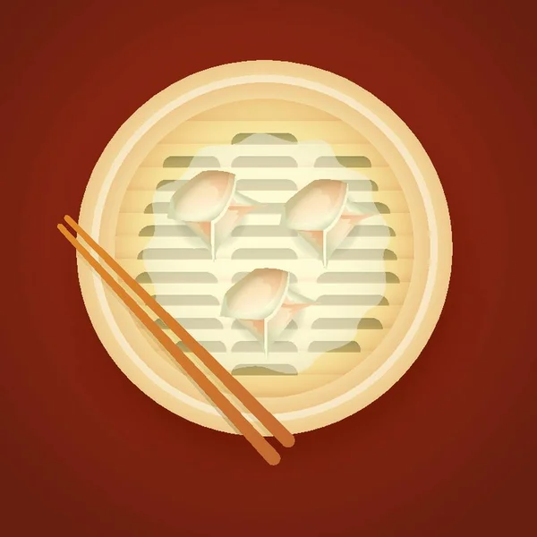 Dim Sum Vektor Illustration — Stockvektor