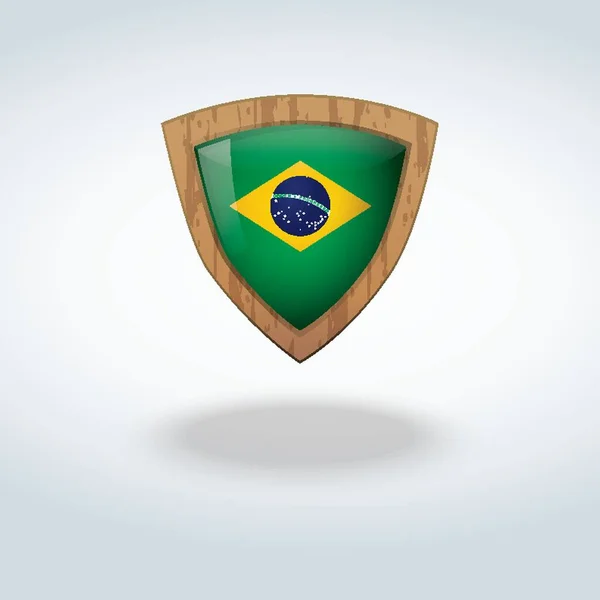 Brezilya Bayrak Ikonu Vektör Illüstrasyonu — Stok Vektör
