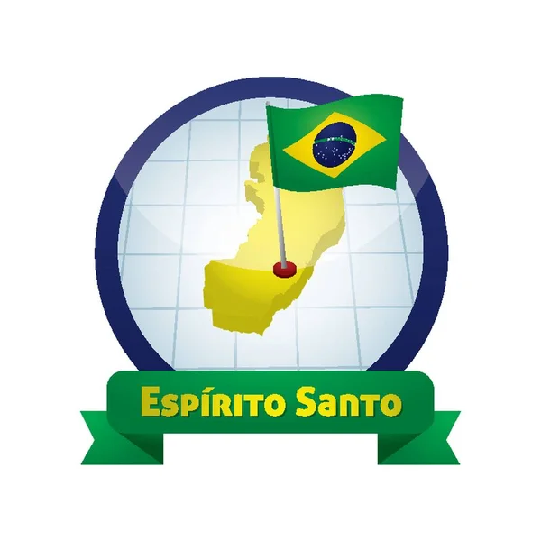 Esprito Santo Haritası Vektör Çizimi — Stok Vektör