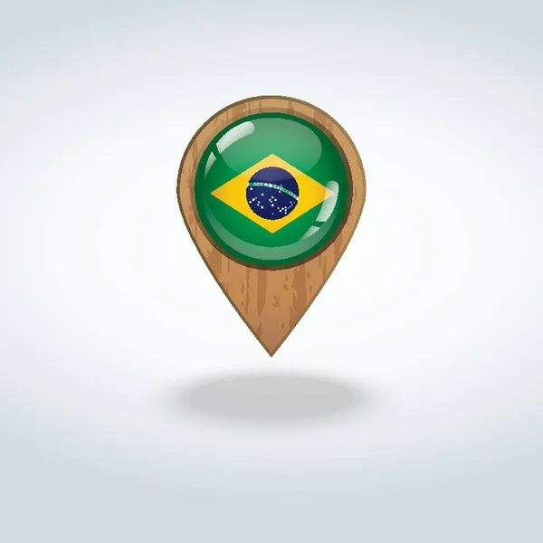 Brazil Flag Icon Vector Illustration — Stock Vector