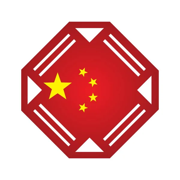 China Flagge Symbol Vektor Illustration — Stockvektor