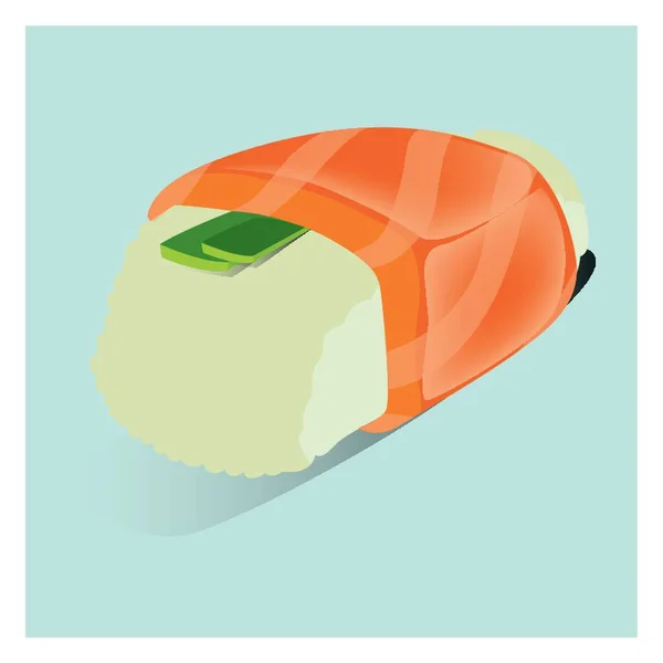 Salmon Nigiri Sushi Vector Illustration — Stock Vector