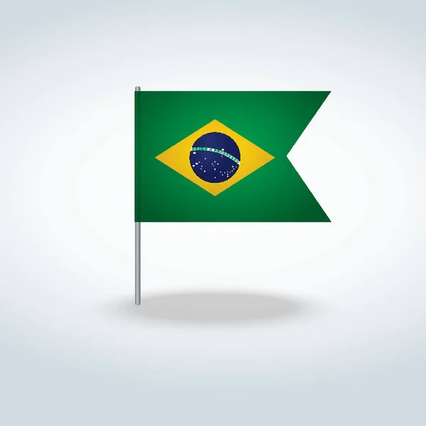 Ilustração Vetor Ícone Bandeira Brasil — Vetor de Stock