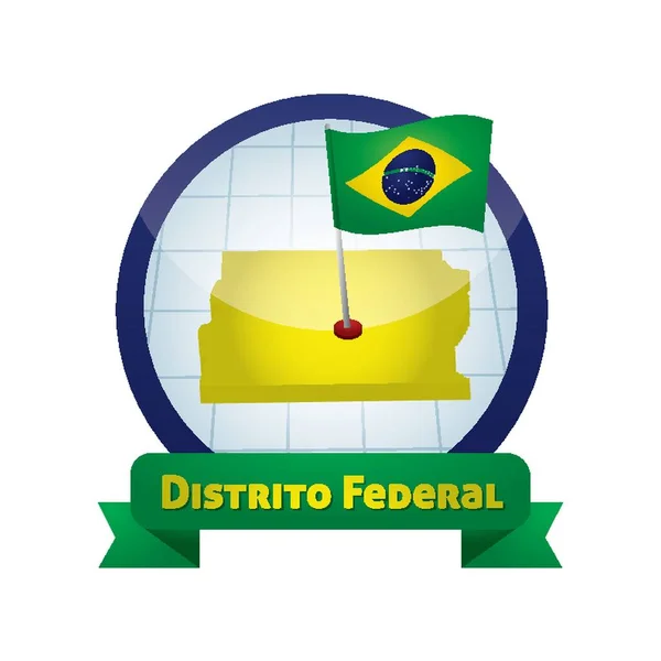 Mapa Federal Distrito Ilustração Vetorial —  Vetores de Stock