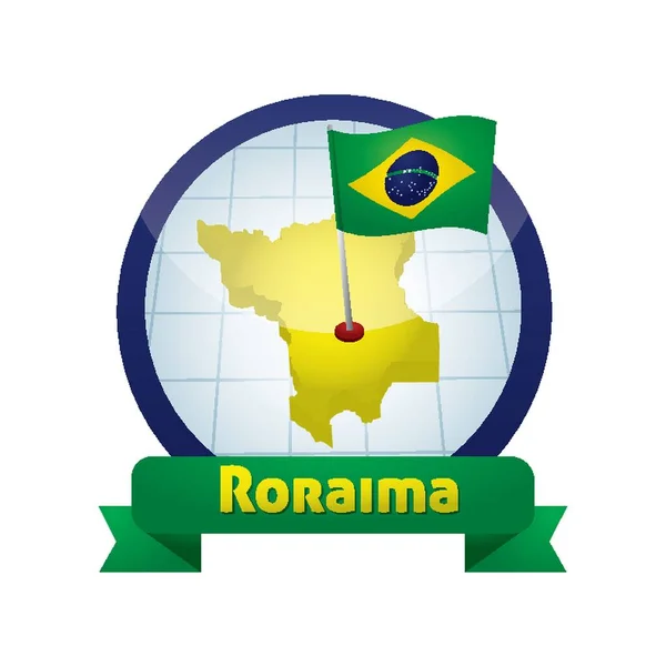 Roraima Map Vektorillustration — Stockvektor