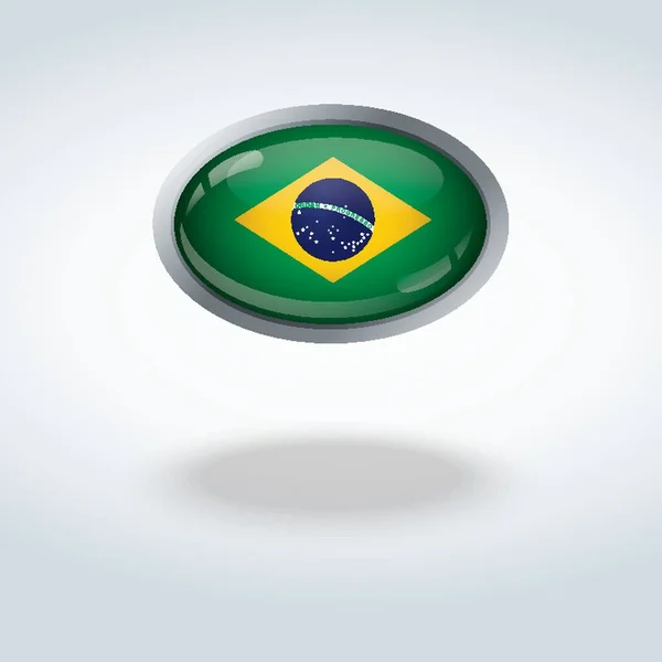 Ilustração Vetor Ícone Bandeira Brasil — Vetor de Stock