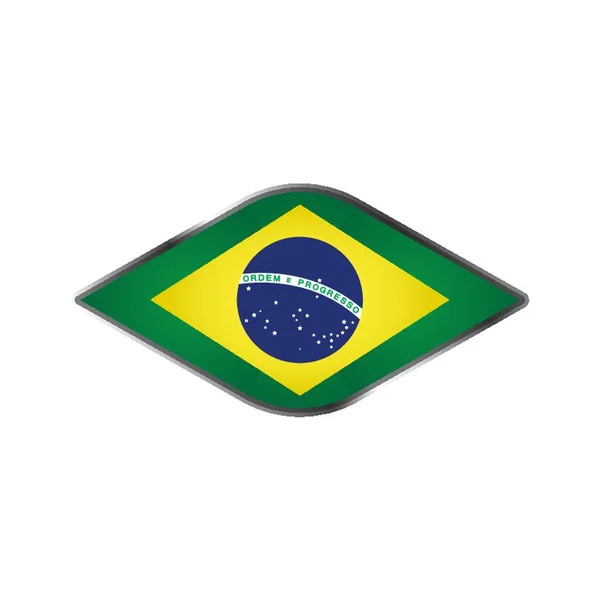 Векторная Иллюстрация Значка Бразильского Флага — стоковый вектор