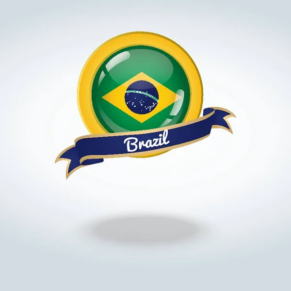 Brazil Flag Icon Vector Illustration — Stock Vector