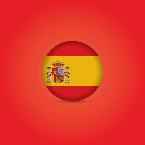 Spain Bandeira Emblema Vetor Ilustração — Vetor de Stock